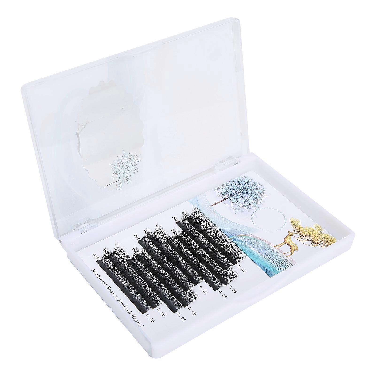 Fluffy 0.05mm C Curl False Eyelashes 10mm Volume Black 10 Rows