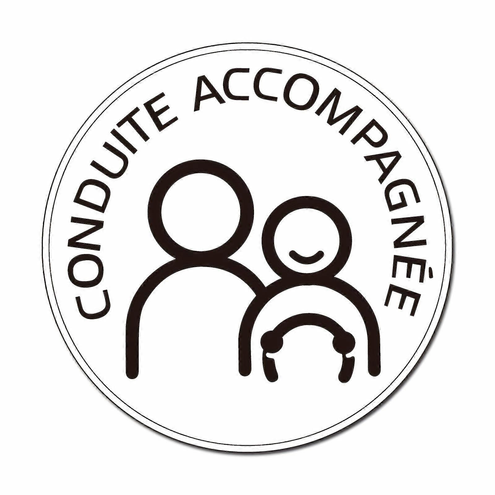 1 PCS French New Driver Magnetic Sticker Waterproof & Sun-Resistant, "CONDUITE ACCOMPAGNEE" Text Rubber with PVCIdeal for Beginners' Driving Practice