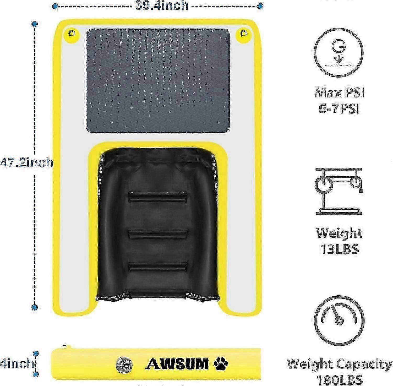 Inflatable Dog Water Ramp with Non-Slip Steps for Safe Pool Entry and Exit for Large Pets