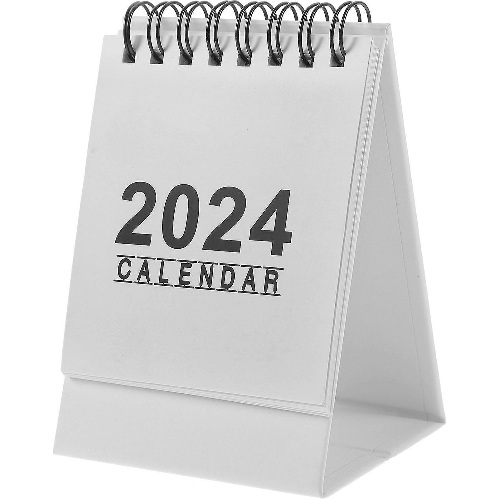 Decorative Mini Desk Calendar Office Calendar Daily Use White Metal