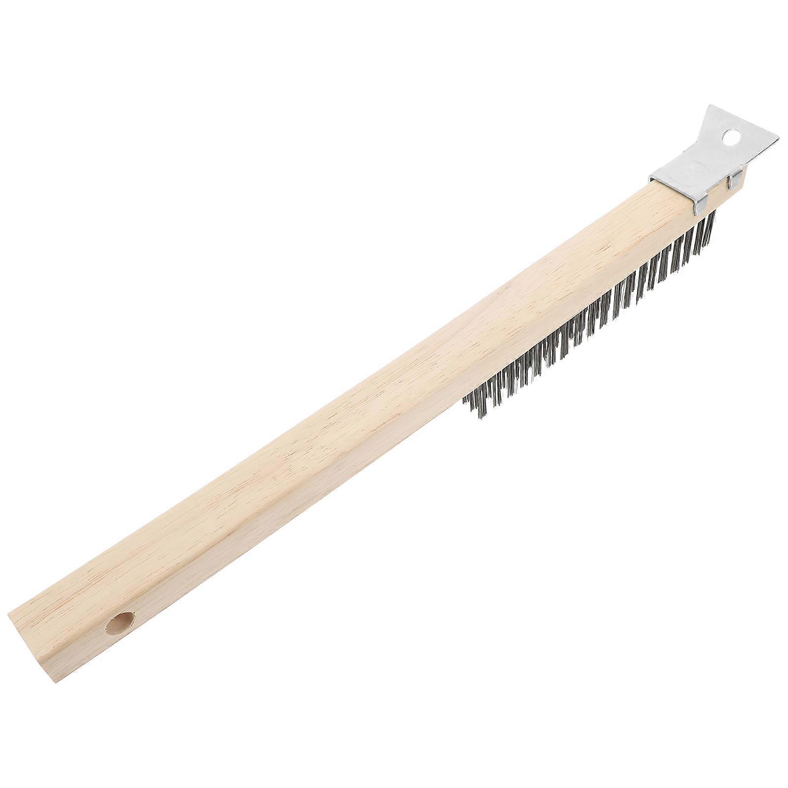 Wire Brush Wooden Handle for Cleaning Durable Pizza Stone Brush Assorted Color