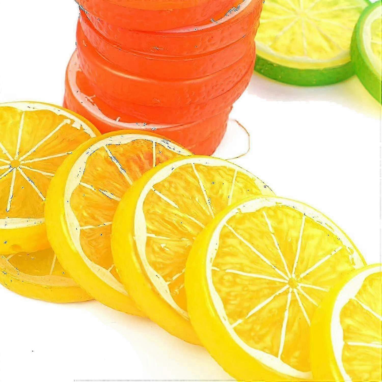 20pcs 2in Artificial Lemon Slices, Decorative Ornament-Yvan
