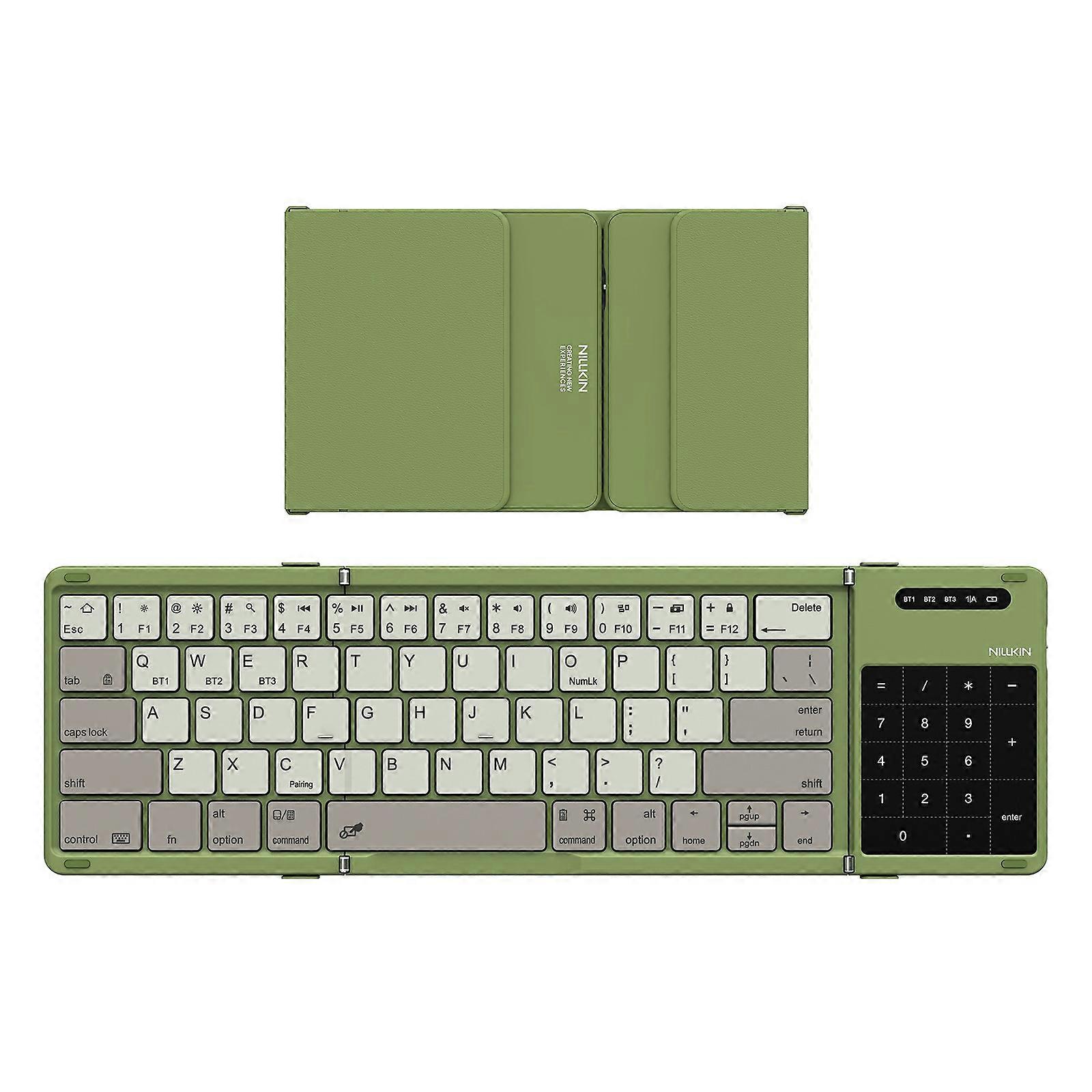 TKdaddy NILLKIN Cube Pocket Keyboard Clavier pliable compatible Bluetooth avec pavé tactile pour iPad Android Windows Vert
