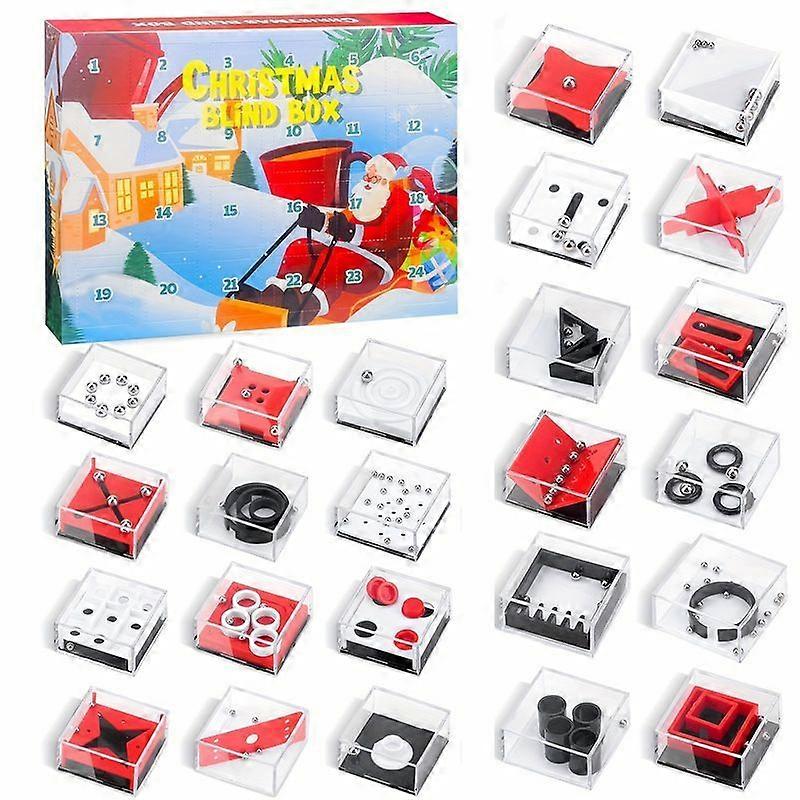 Luxora 24st Christmas Advent Countdown Calendar Puzzle Box, Brain Teaser för barn, pojkar, flickor och vuxna, julklappar och roliga pussel