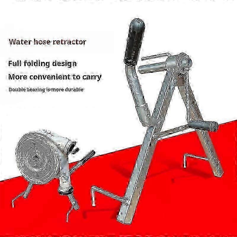 Portable Hose Reel Machine Foldable Manual Fire Hose Winder Agricultural Water Hose Winding Rack Storage Tools