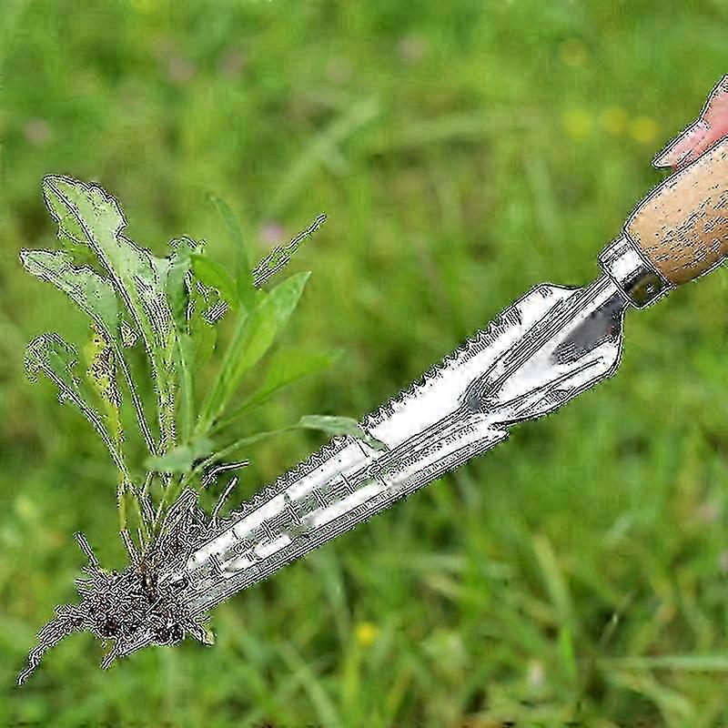Manual Weeder Weeding Shovel Stainless Steel With Wood Handle Weed Puller 33cm Garden Mowing Tool For Dig Grass