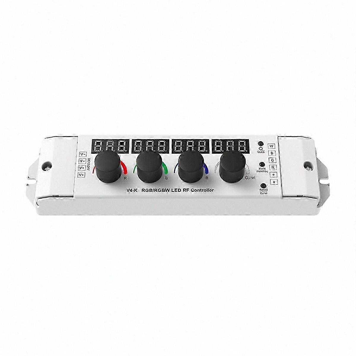 RF LED Dimmer Controller for RGB/RGBW Lights with 4 Adjustable Knobs, 12-24V DC