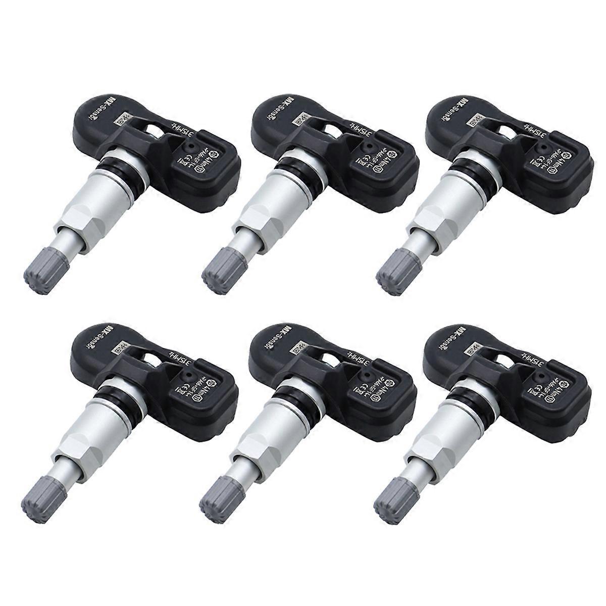 6Pcs 315MHZ Programmable TPMS Tire Pressure Sensor Universal