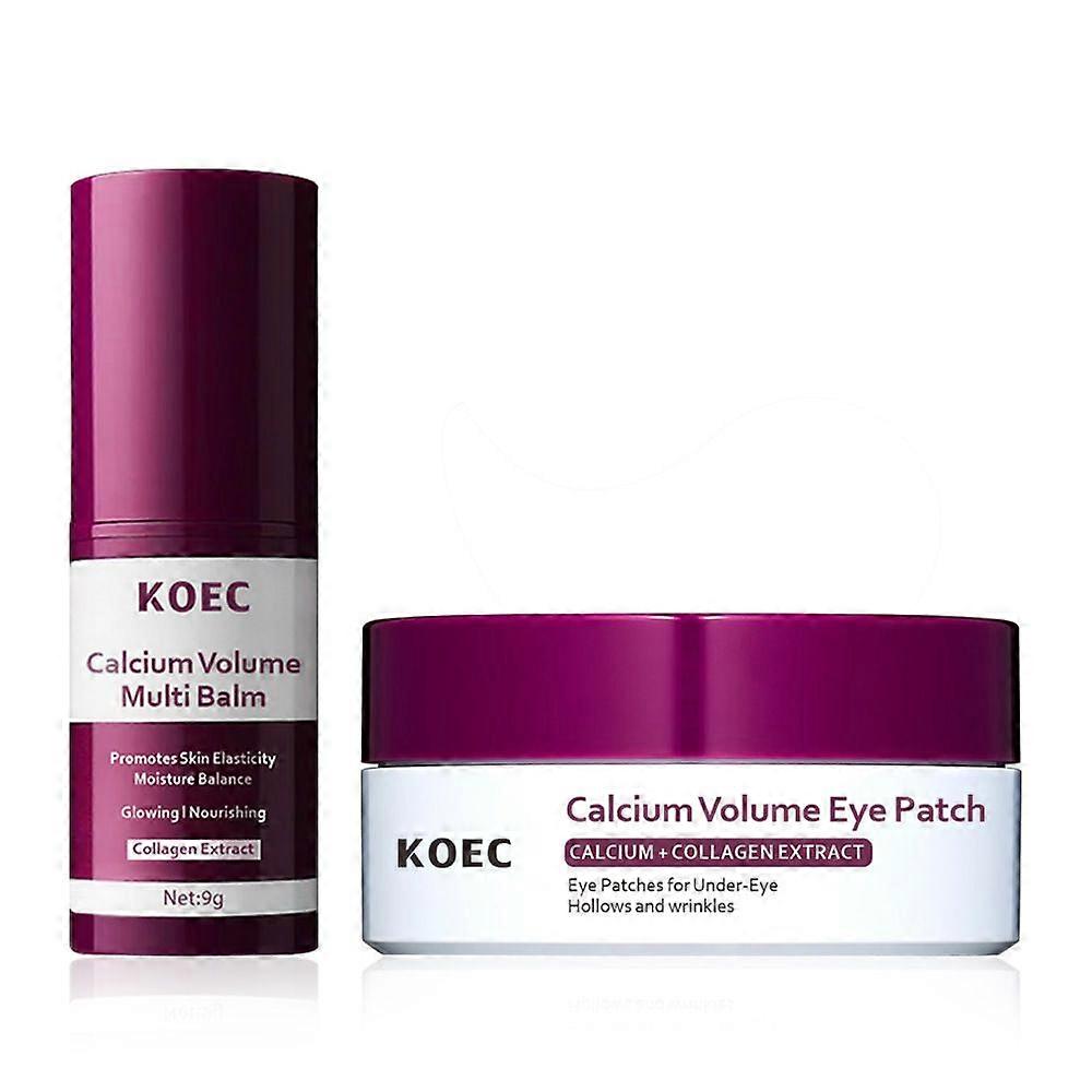 Calcium Multi Balm and Eye Patch Set - Calcium Volume Multi Balm, Calcium Volume Eye Patch, Wrinkle Core Stick, Collagen Moisturing, Anti-aging, Hydra