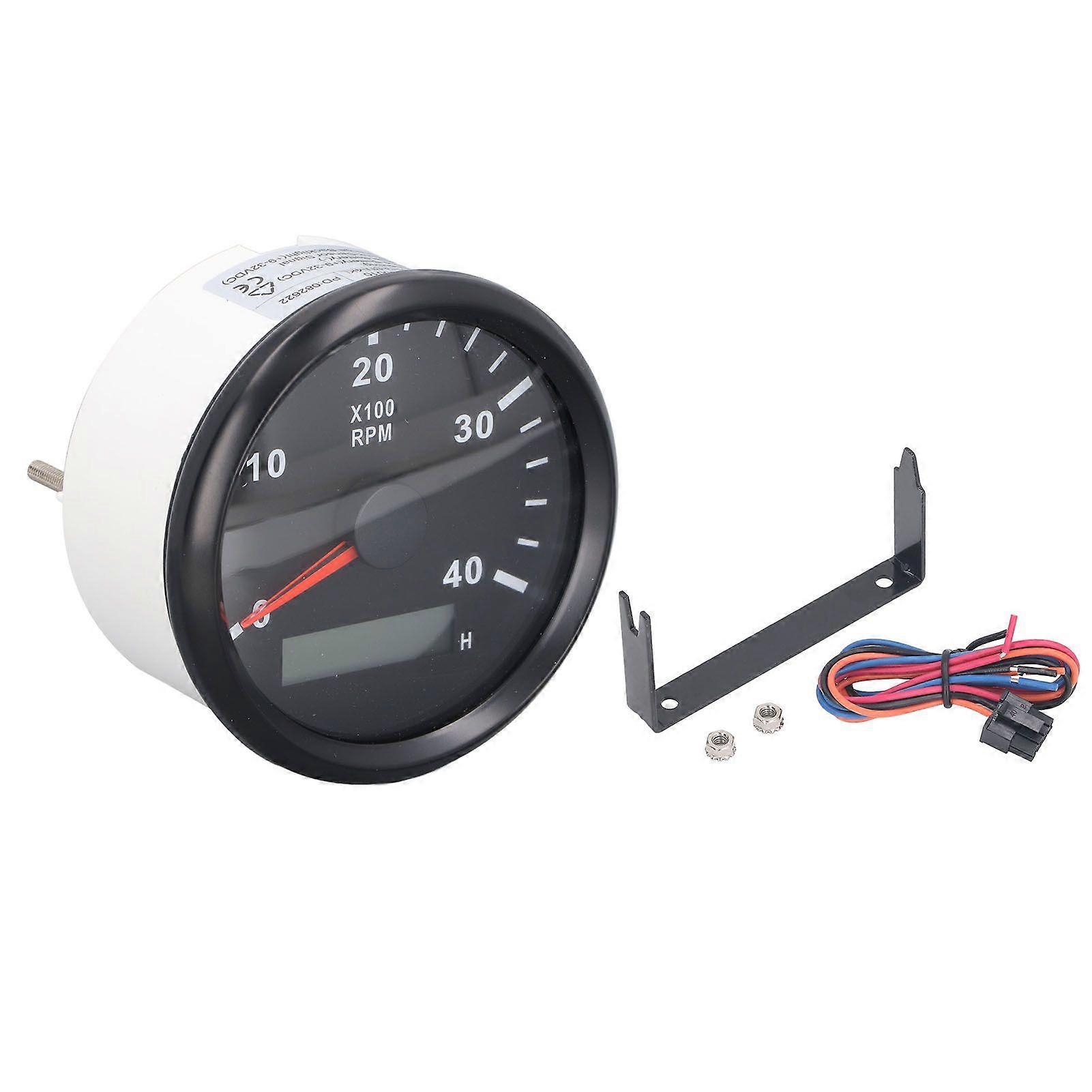 Tachometer 85mm Speed Gauge Waterproof 4000RPM DC 932V Speed Counter for Diesel Engine