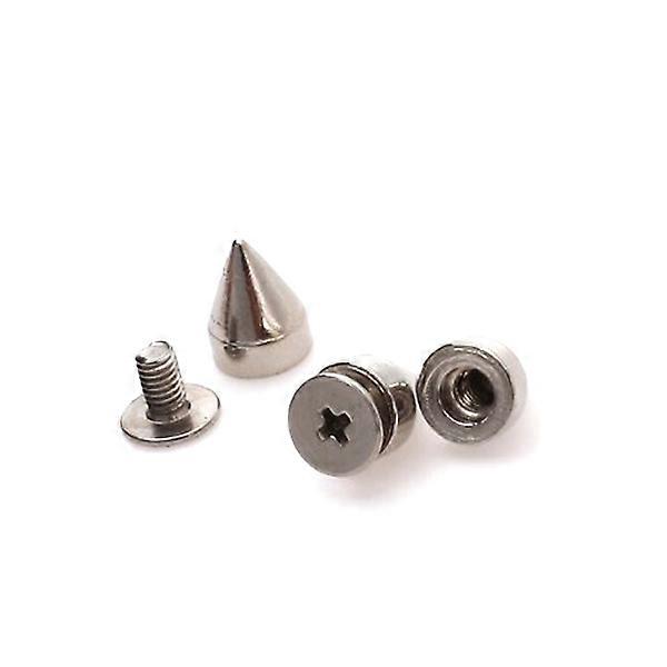 DIY Metal Cone Spikes Screwback Studs for Craft Accessories 20Pcs Silver