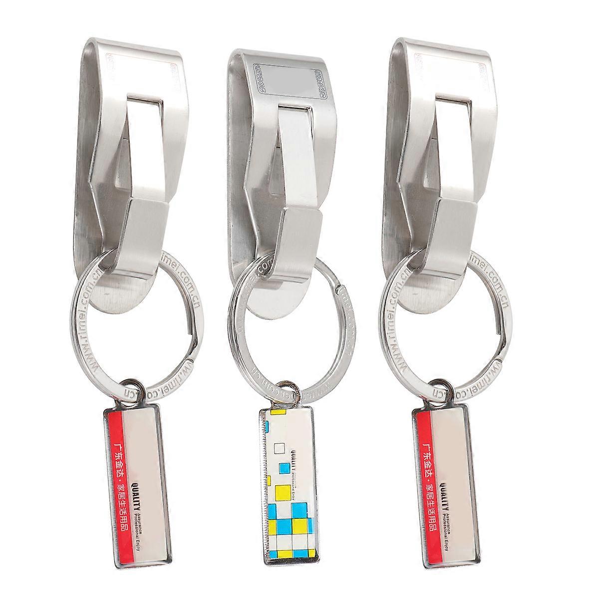 Stainless Steel Keyring Metal Key Chain for Belt Use 6Pcs Collection