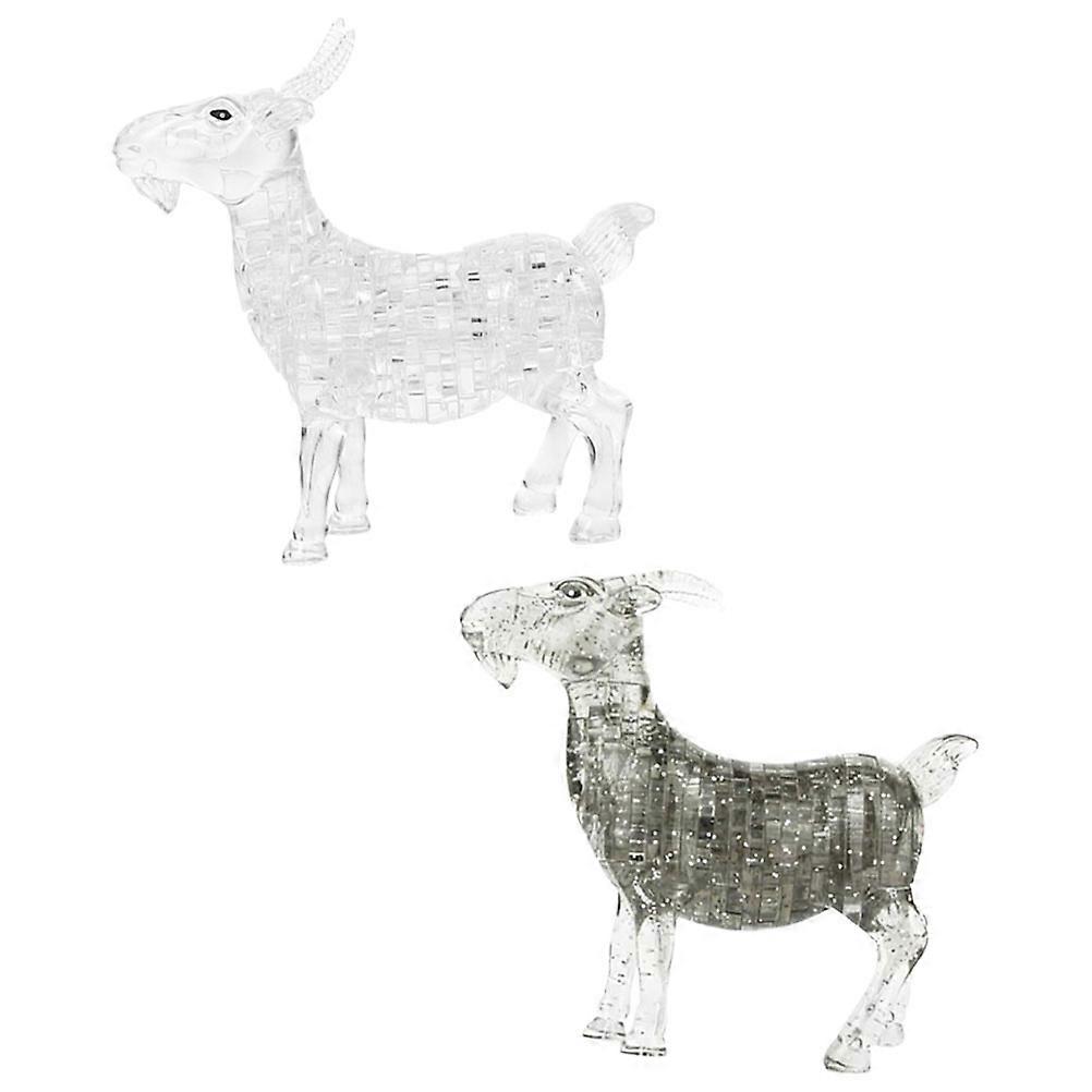 Goat Table Ornament 3D Puzzle for DIY Including 6Pcs Plastic Statues