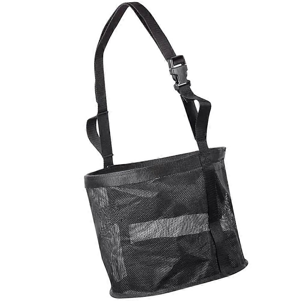 Horse Feeding Mesh Pouch Durable Storage Bag with Hanging Ropes