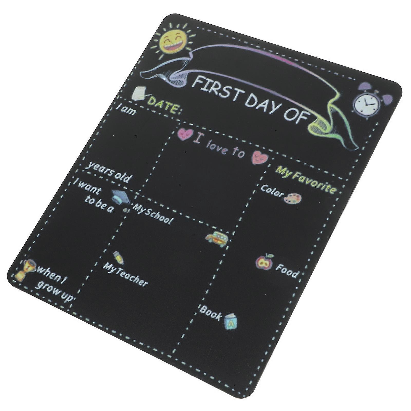 First Day Chalkboard Sign Double Sided Wooden School Board for Writing on