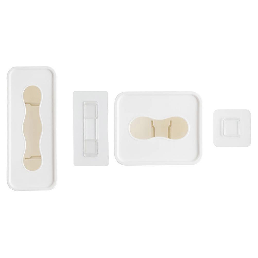 Household Storage Box Wet Tissue Boxes for Storage 4Pcs White PP Containers