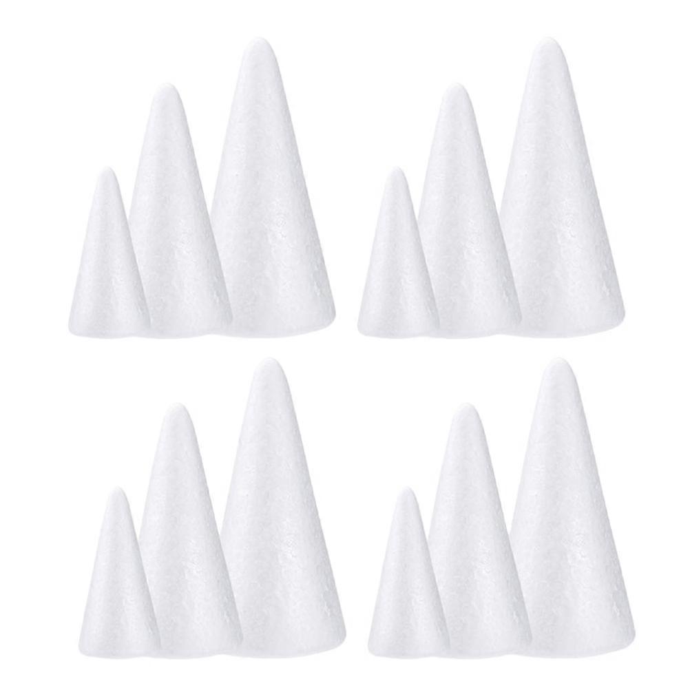 White Foam Cones for Event Decoration with 36Pcs for Crafting Use