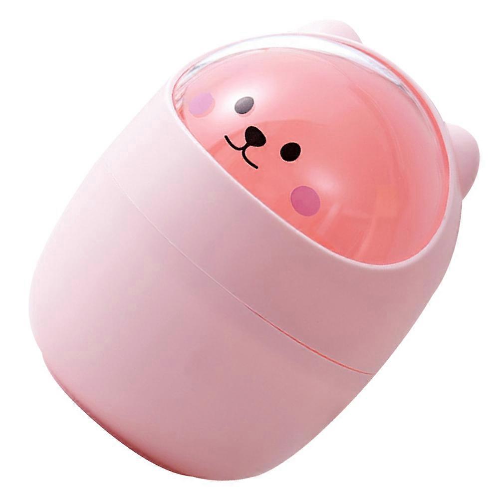 Lovely Mini Trash Bin with Lid for Home 4Pcs Pink Desktop Garbage Can