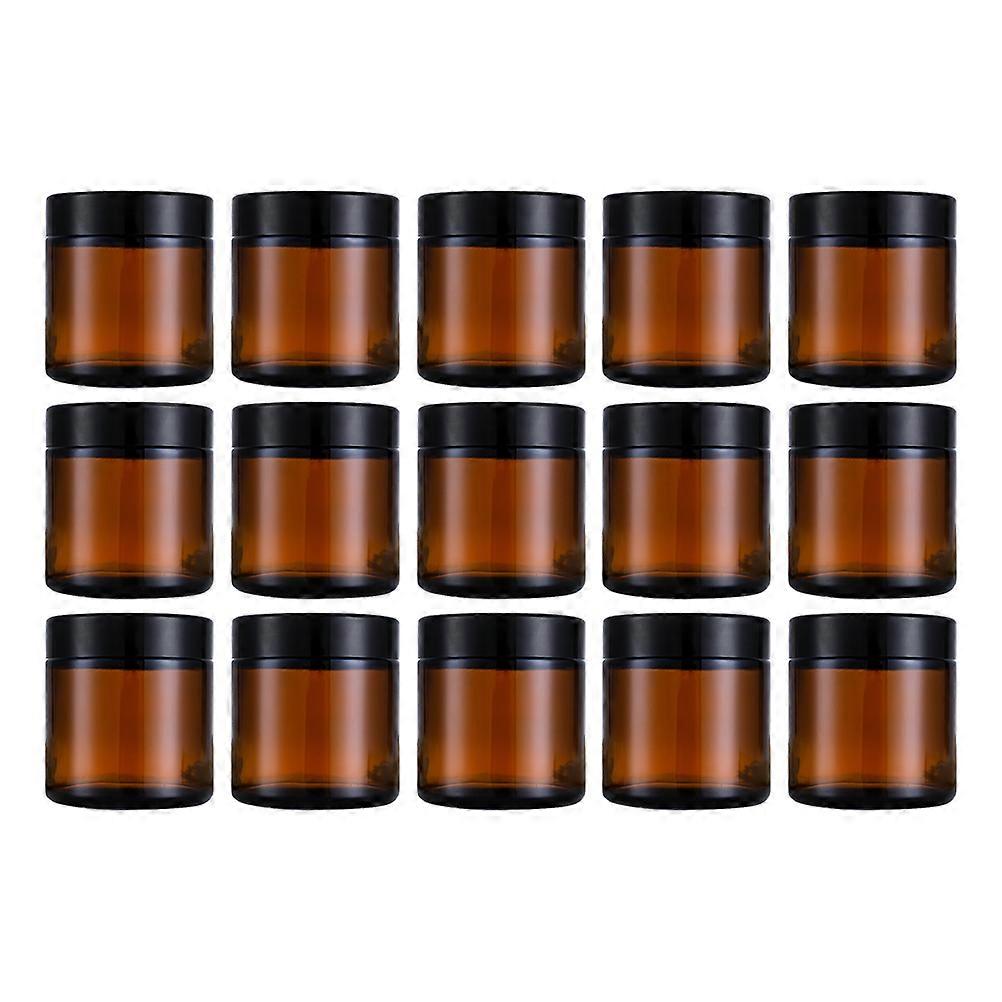 Glass Tea Color Empty Cream Bottle for Storage 15Pcs Refillable Jars