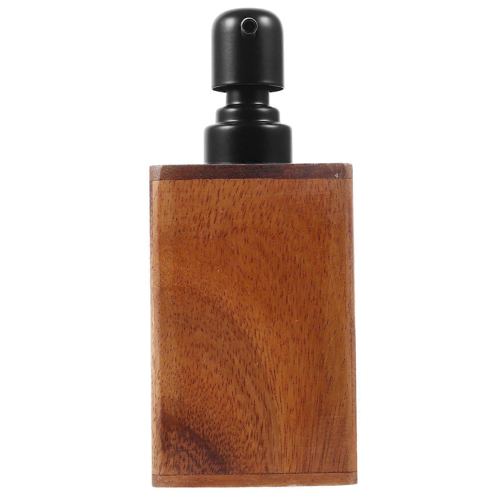 Walnut Wood Pump Lotion Bottle Refillable Pump Shampoo Bottle 5Pcs