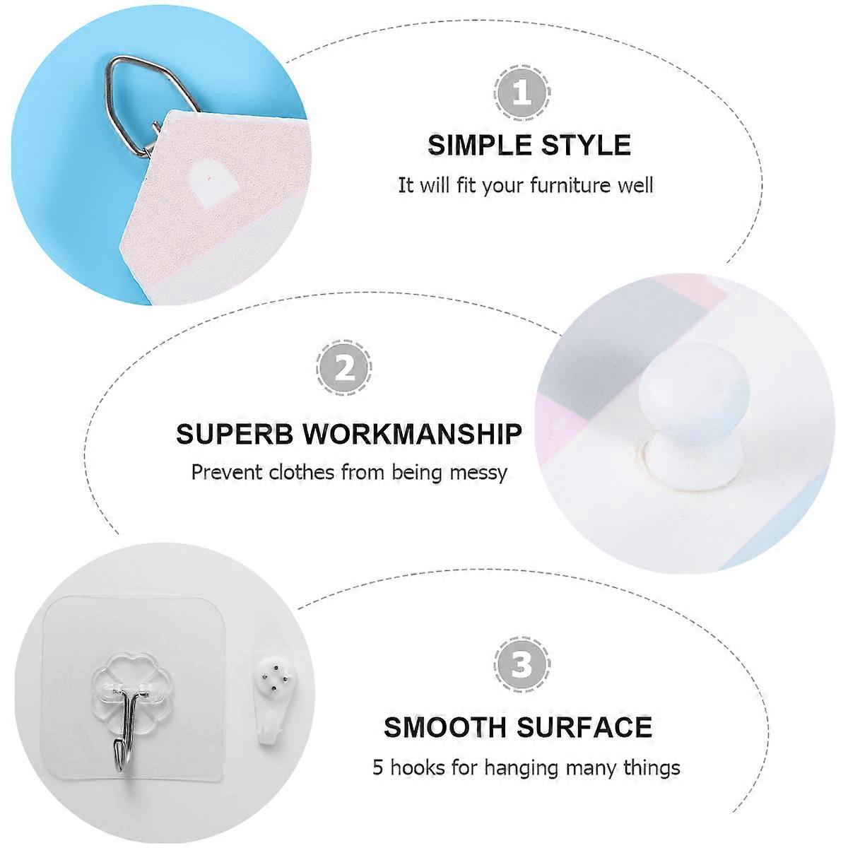 Wall Hooks Wooden Storage Rack Hanging Hook House Shape White Material Hanging 1Pack