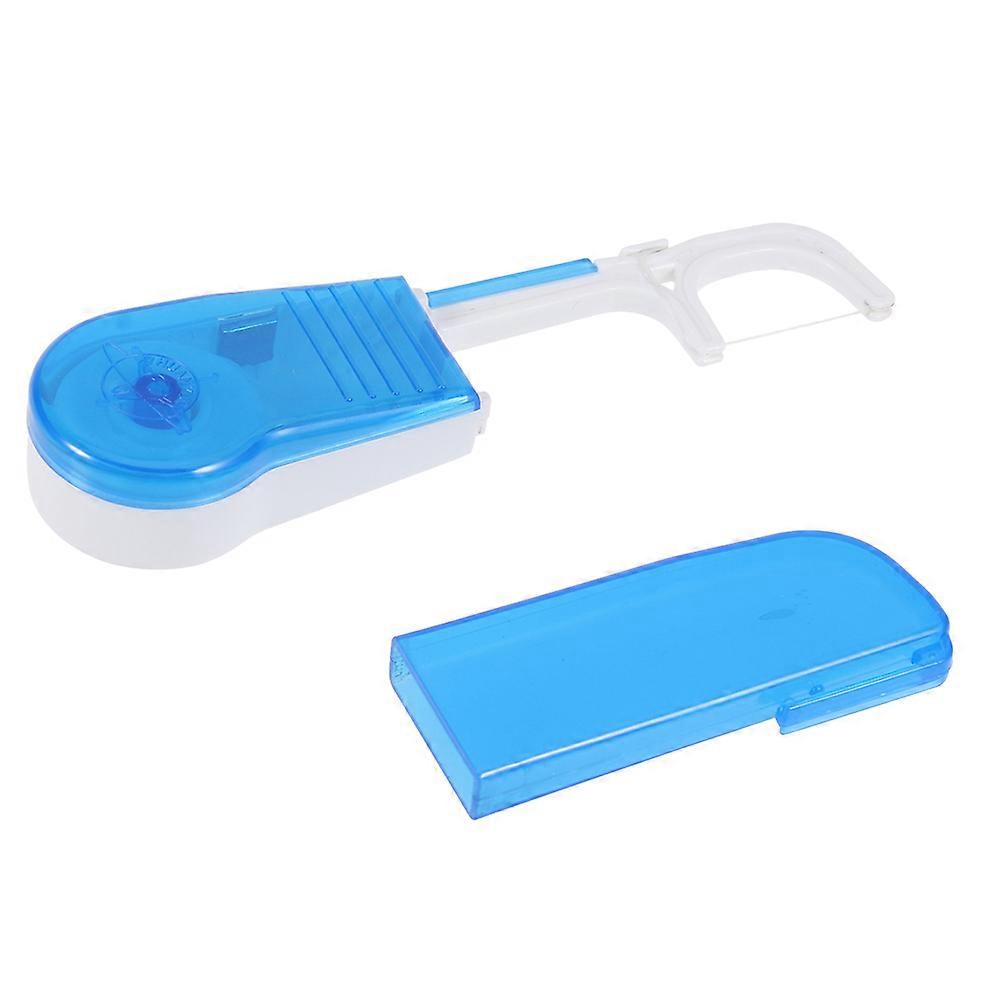 Dental Floss Holder Replaceable for Oral Care Use 2Pcs with 30m Floss Blue
