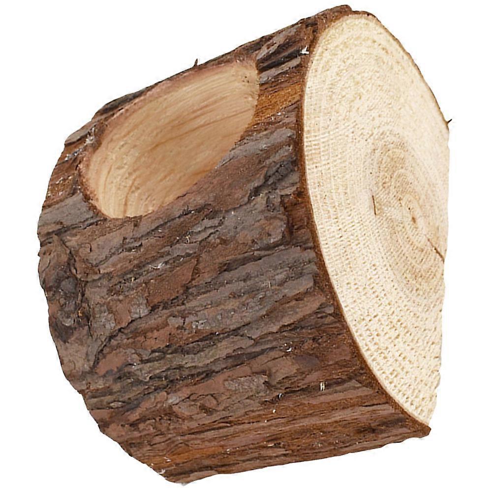 Rustic Wooden Stump Flower Pot for Succulents Planter 4Pcs Creative Pots