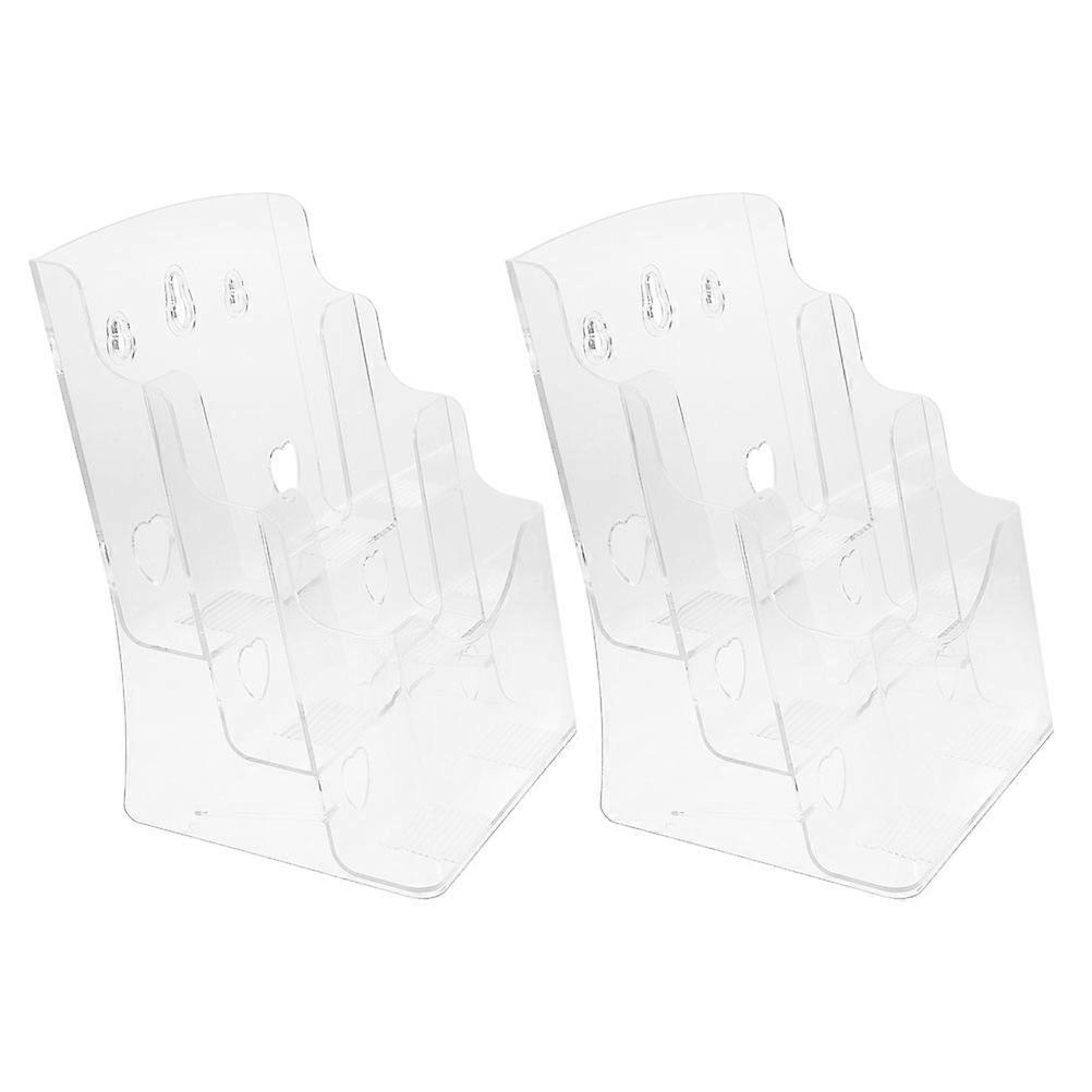 Pamphlets Display Stand Acrylic Brochure Holder Wall Mount for 4Pcs
