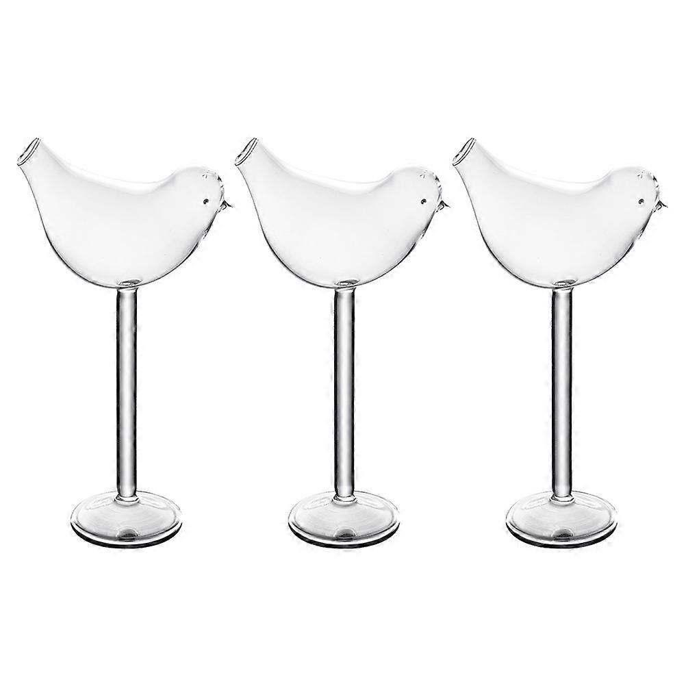 Creative Goblet Bird Glasses for Cocktail Drinking 9Pcs Transparent
