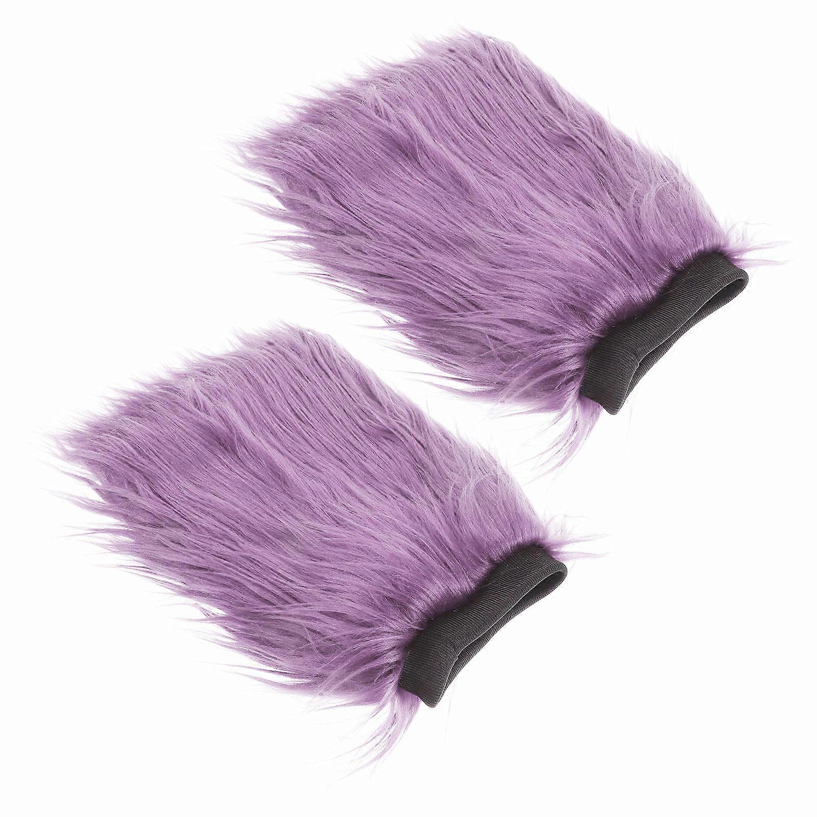 Fuzzy Boot Covers Boots Leg Warmers for Decoration 3Pairs Violet