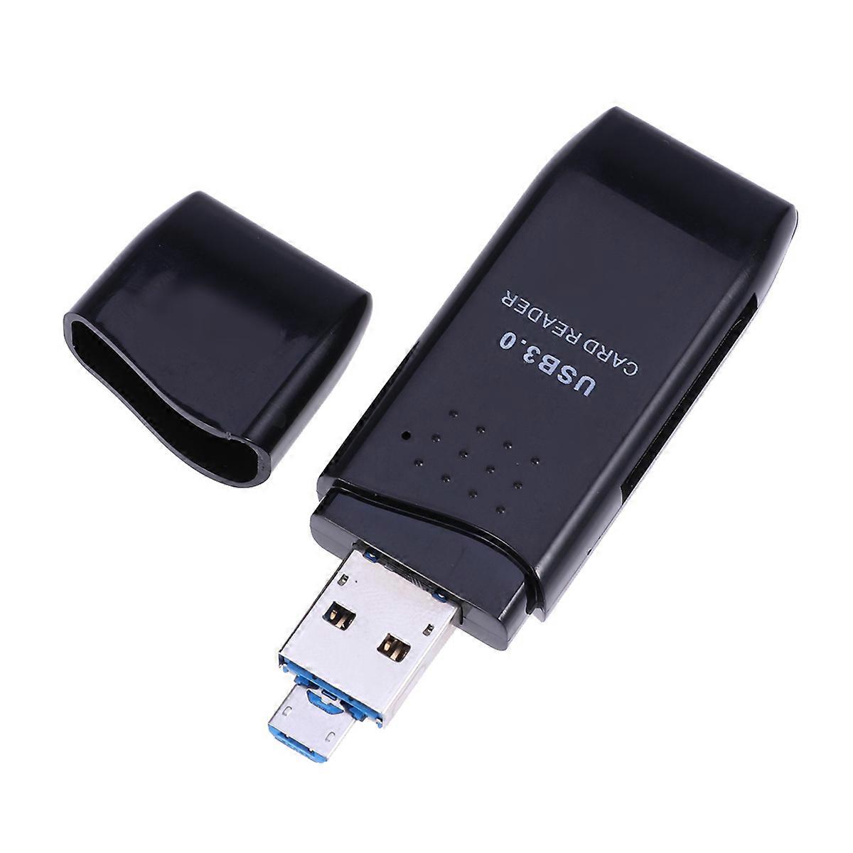 Otg Connector USB 3.0 Multi Reader Adapter for Data Reading 3Pcs Black
