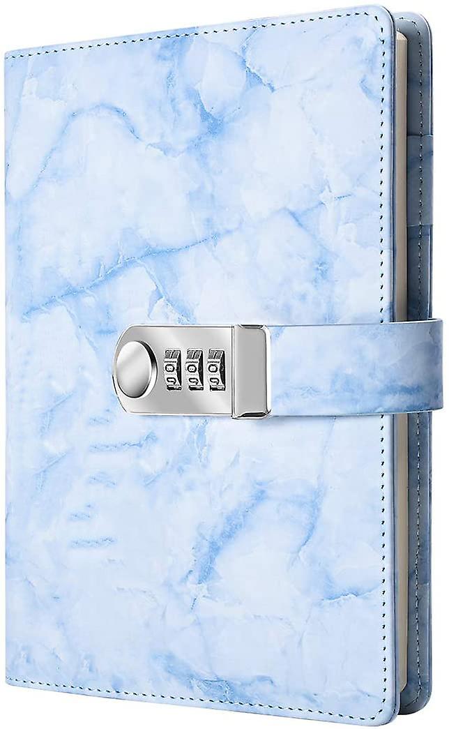 A5 Creative Password Lock Journal, Pu Leather Combination Lock Diary Digital Password Notebook Locking Journal D