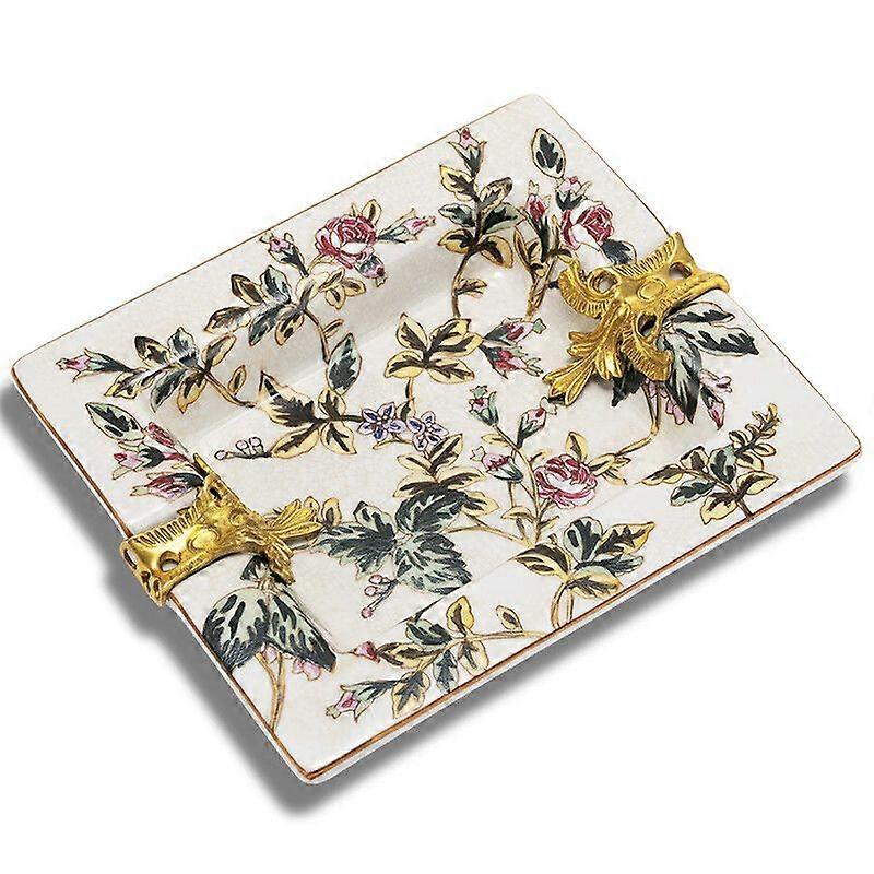 Metal Flower Ceramic Texture Exquisite Large Diameter Cigar Ashtray