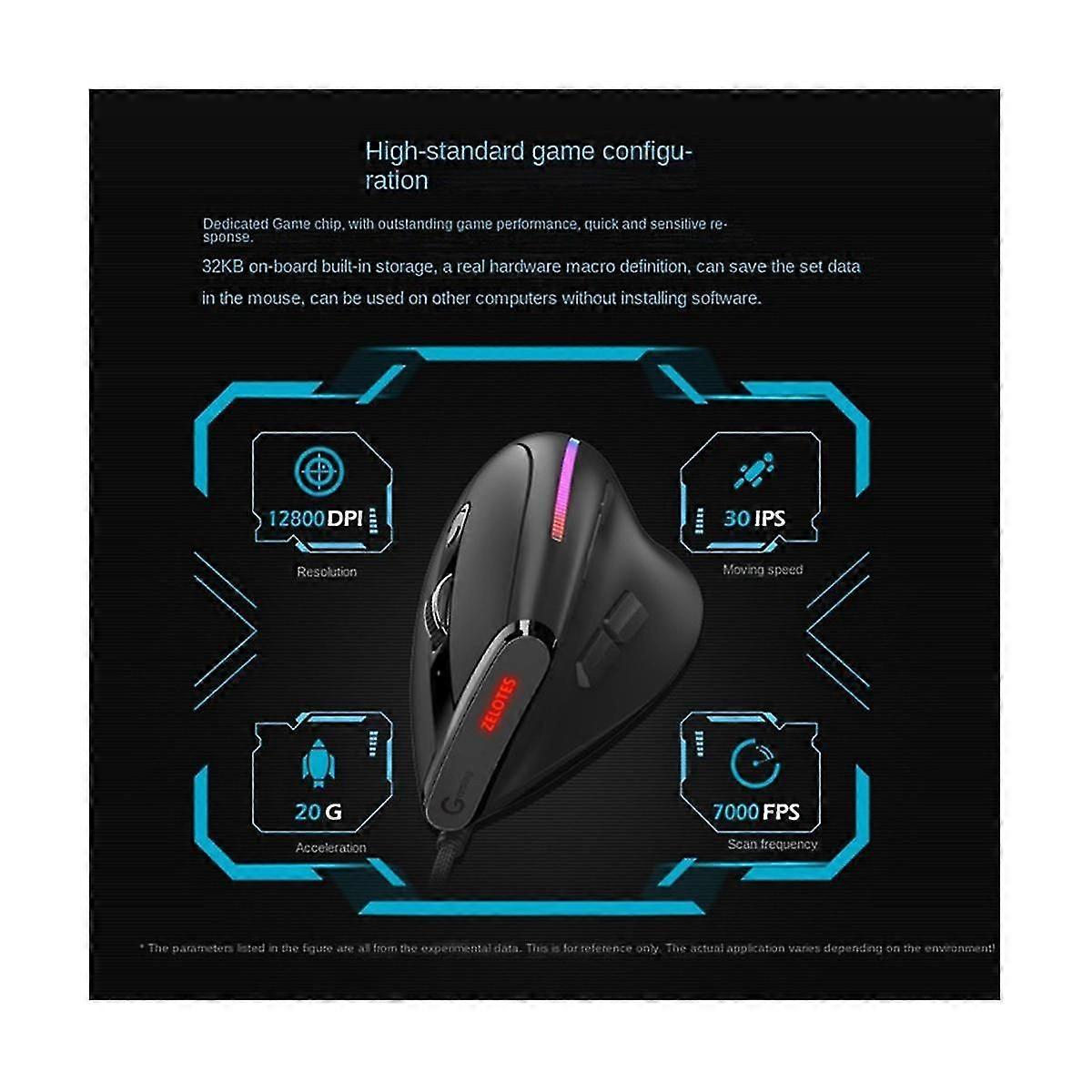 T-50 Wired Vertical Rgb Gaming Optical Mouse 9 Button Vertical Ergonomic Mouse Suitable For Computer Gaming Office