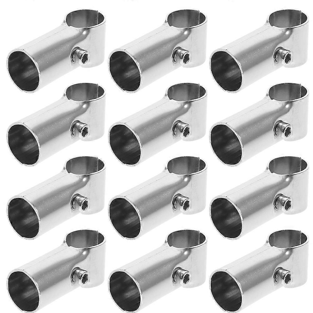 T Shaped Pole Clamp Stainless Steel Fence End Rail Parts Durable Connection 24Pcs