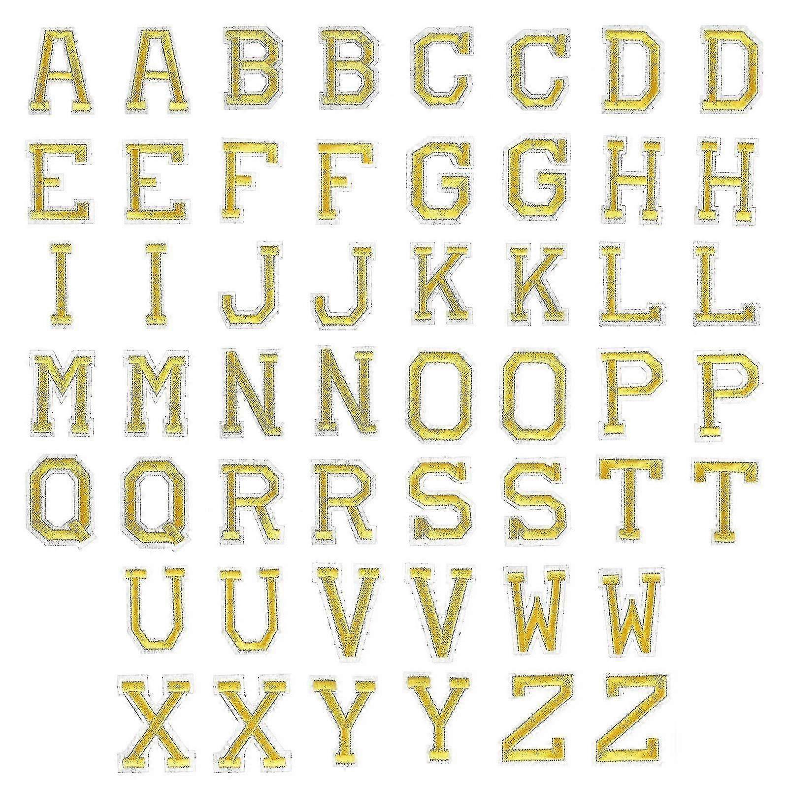 H-52pcs Iron On Letter Patches, Applique Letter Patches, Sew On Letter Embroidered Patches, Alphabet Patches Compatible Clothning