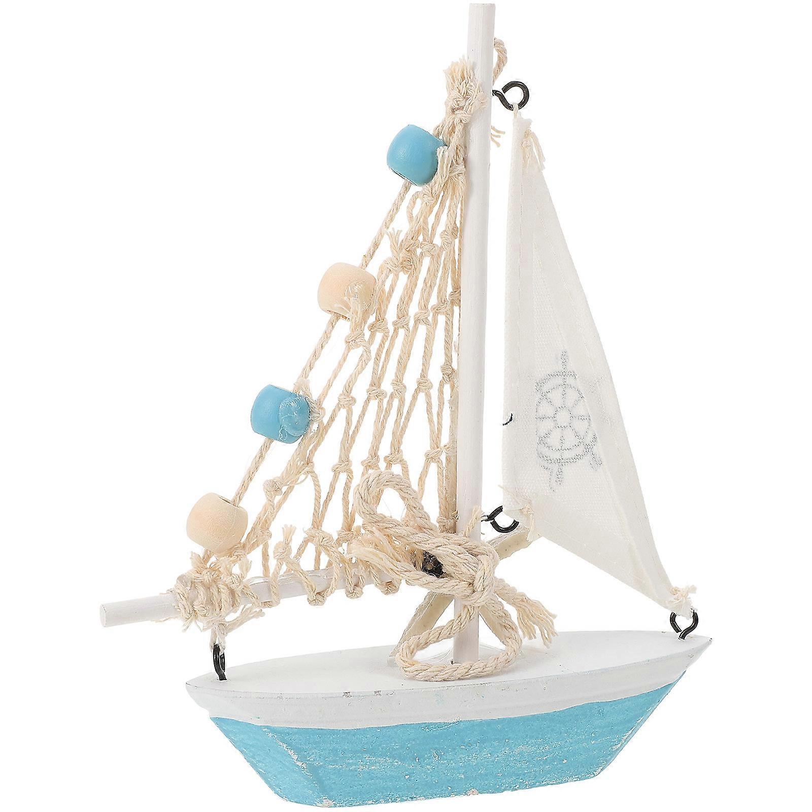 Decorative Sailboat Model 2Pcs Nautical Decor Art For Cabinet Space 17.00X15.00X3.50CM Mediterranean Style With Creative Features