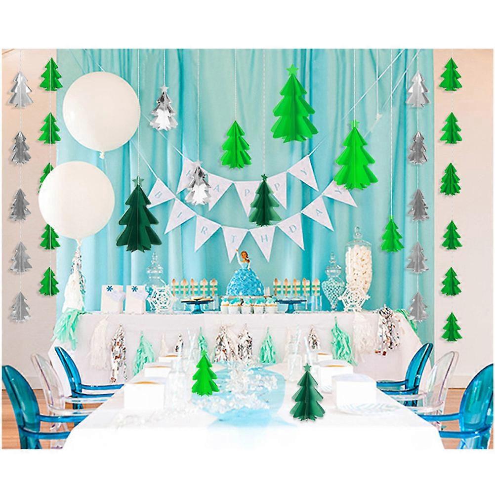 Christmas Bunting 3D Christmas Tree Decoration Banner with for Party
