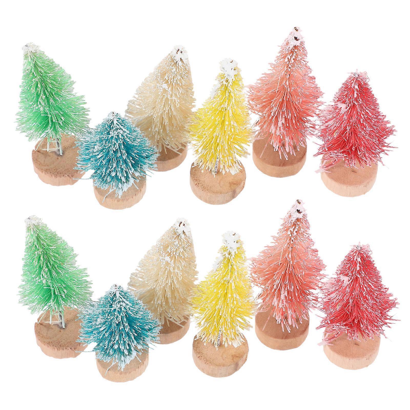 Christmas Tree Model Wooden Xmas Tree Decor for Desktop 96Pcs