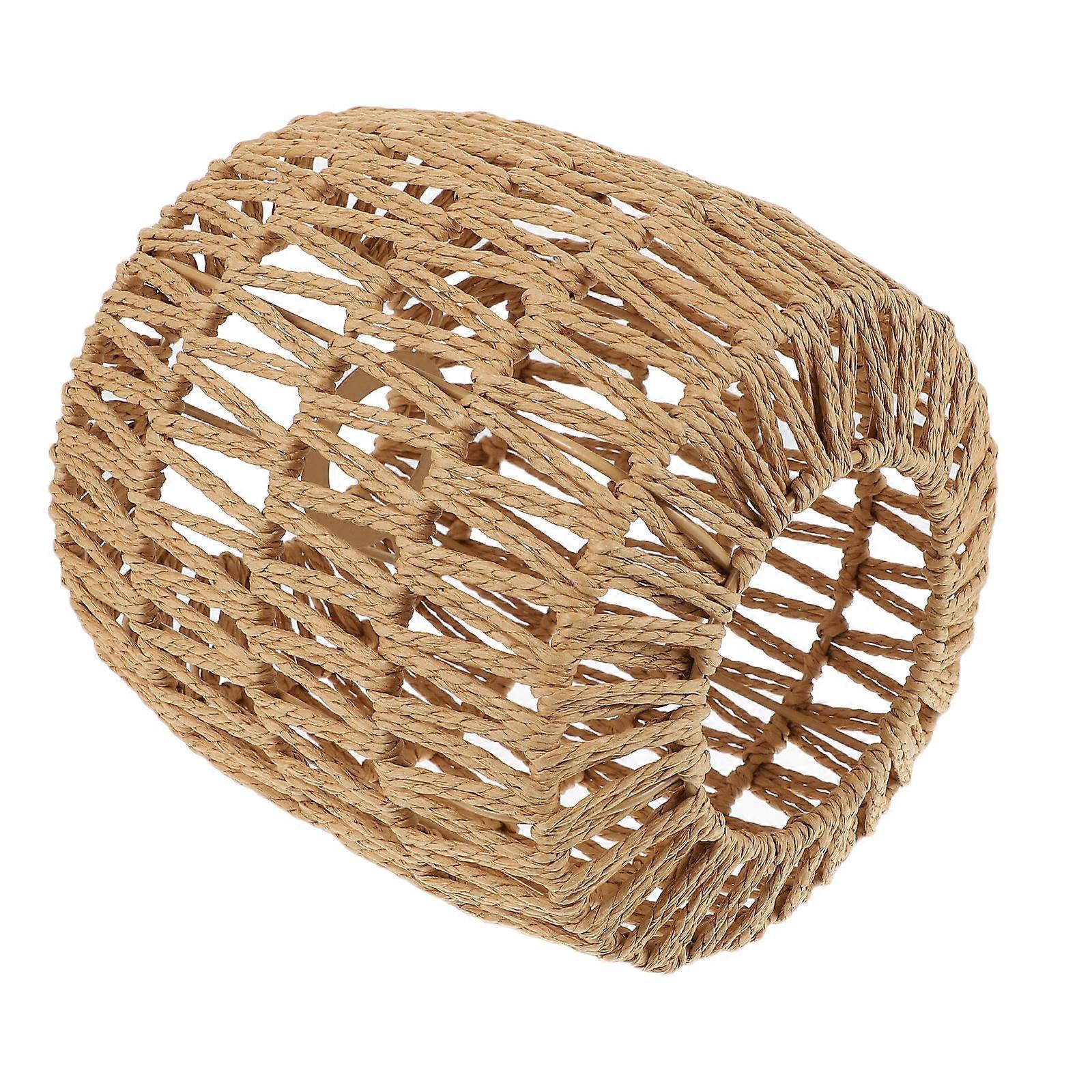 Simulated Rattan Lamp Shade for Chandelier Cover 2Pcs Khaki Color Woven