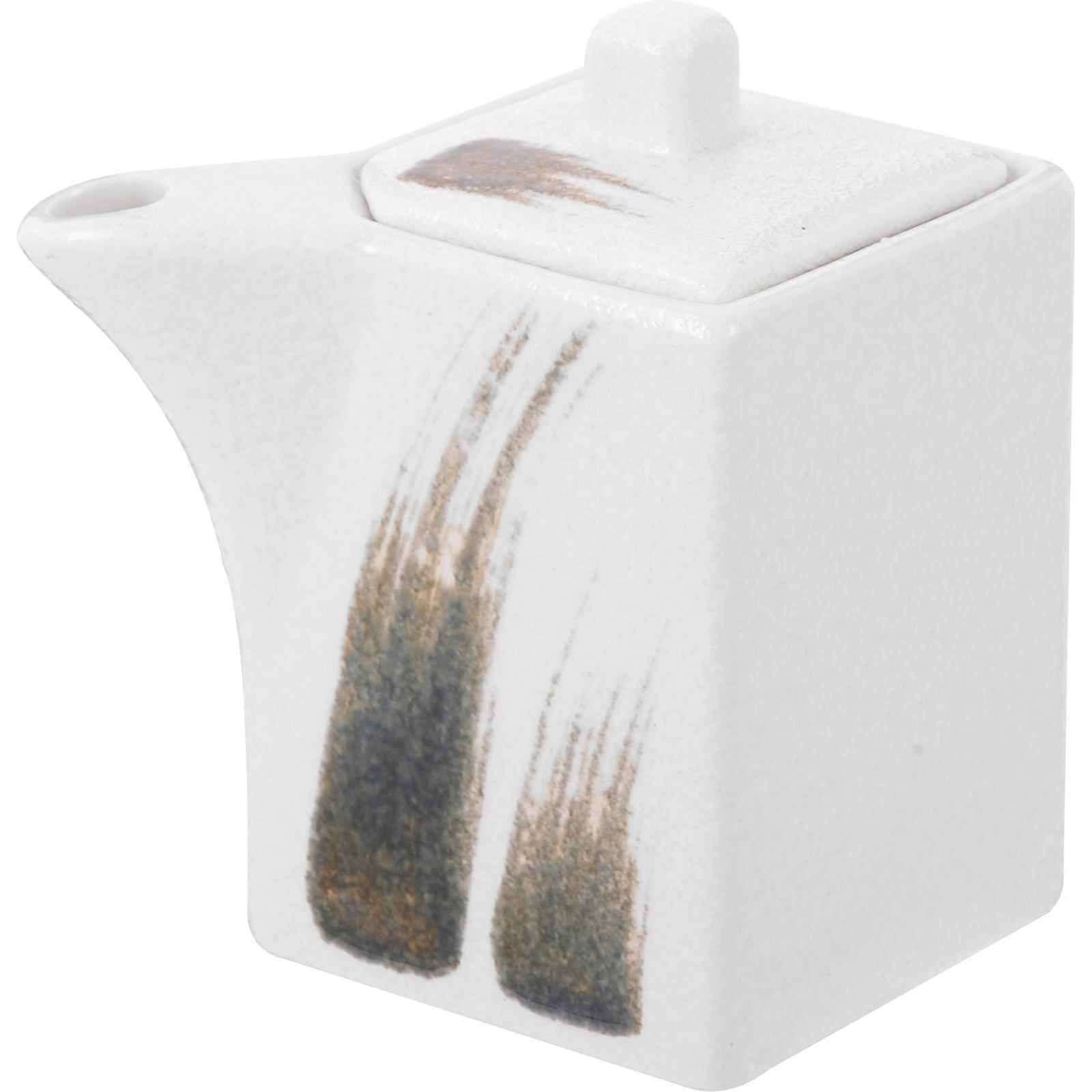 3Pcs Ceramic Soy Sauce And Vinegar Canister Set For Kitchen Use Featuring Minimalist Design And Effective Seasoning Preservation