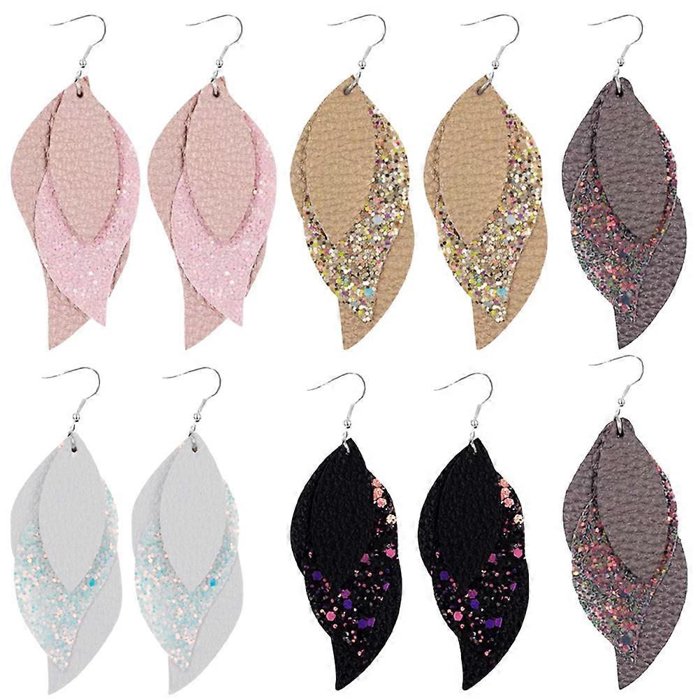 Decoration Earring Leaf Shape Multi-Layer Earrings 10Pairs