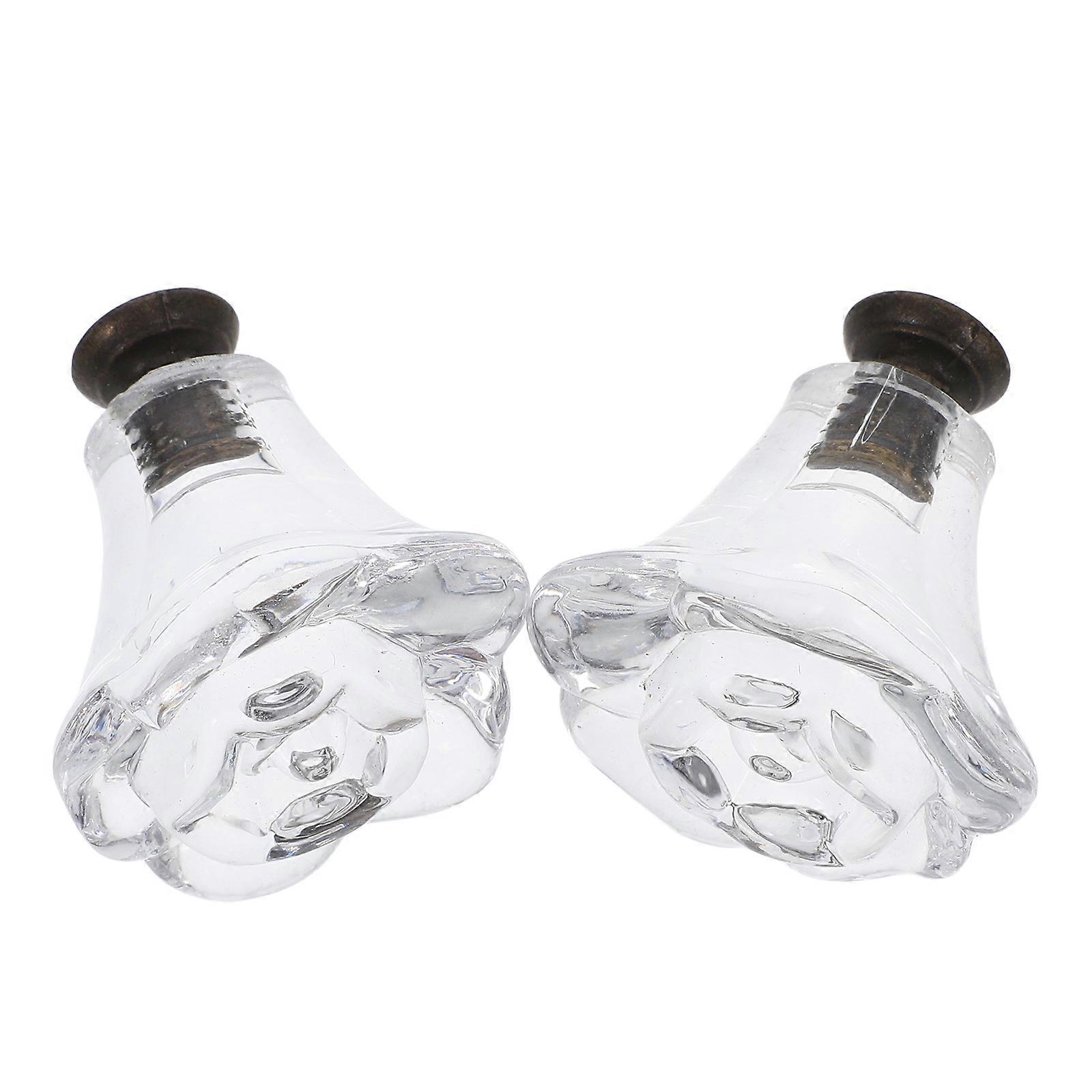 Modern Rose Flower Shape Acrylic Drawer Pulls Knobs Furniture Enhancement For Cabinets Transparent Color 6Pcs
