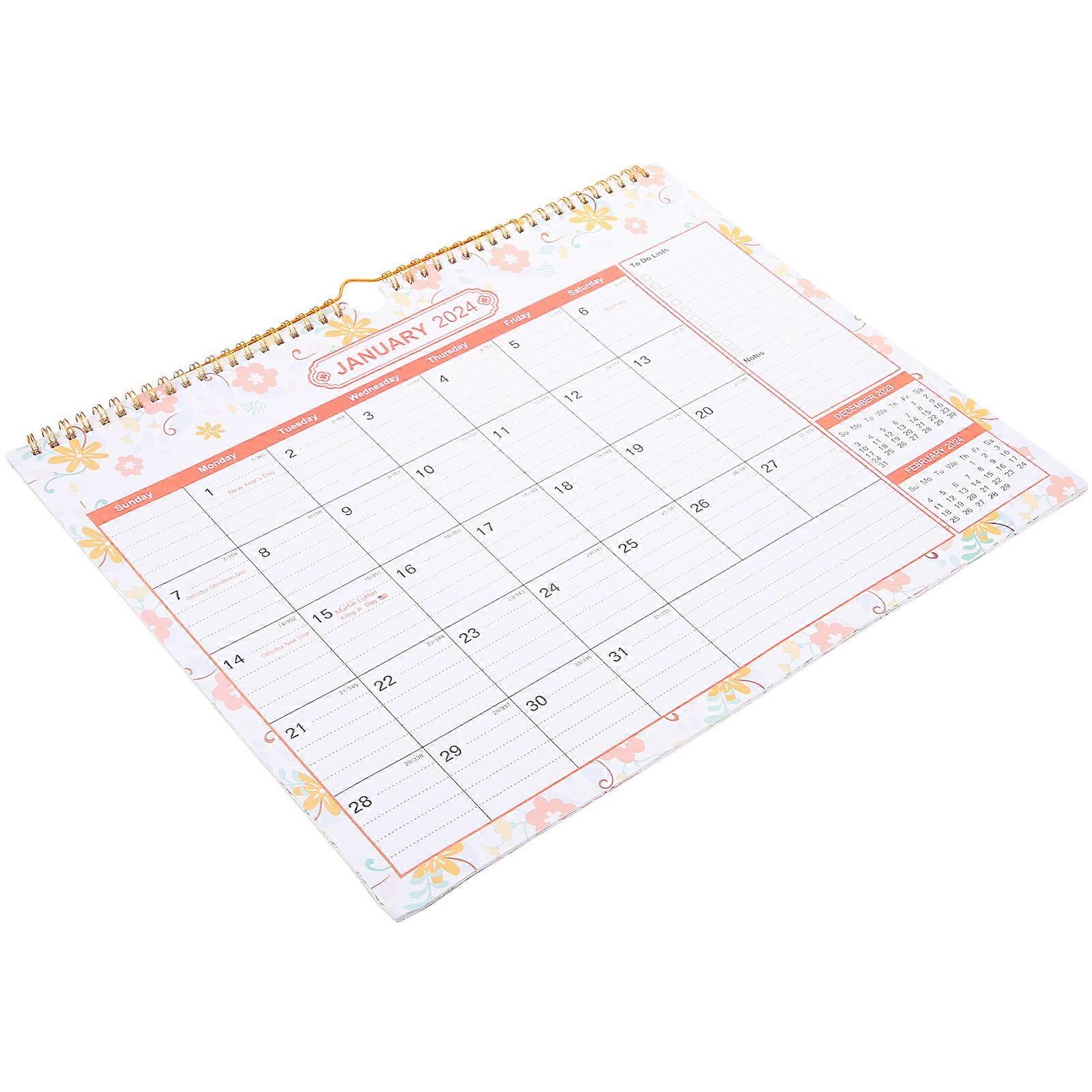Daily Use Wall Calendar Monthly Calendar 4Pcs with Paper Material