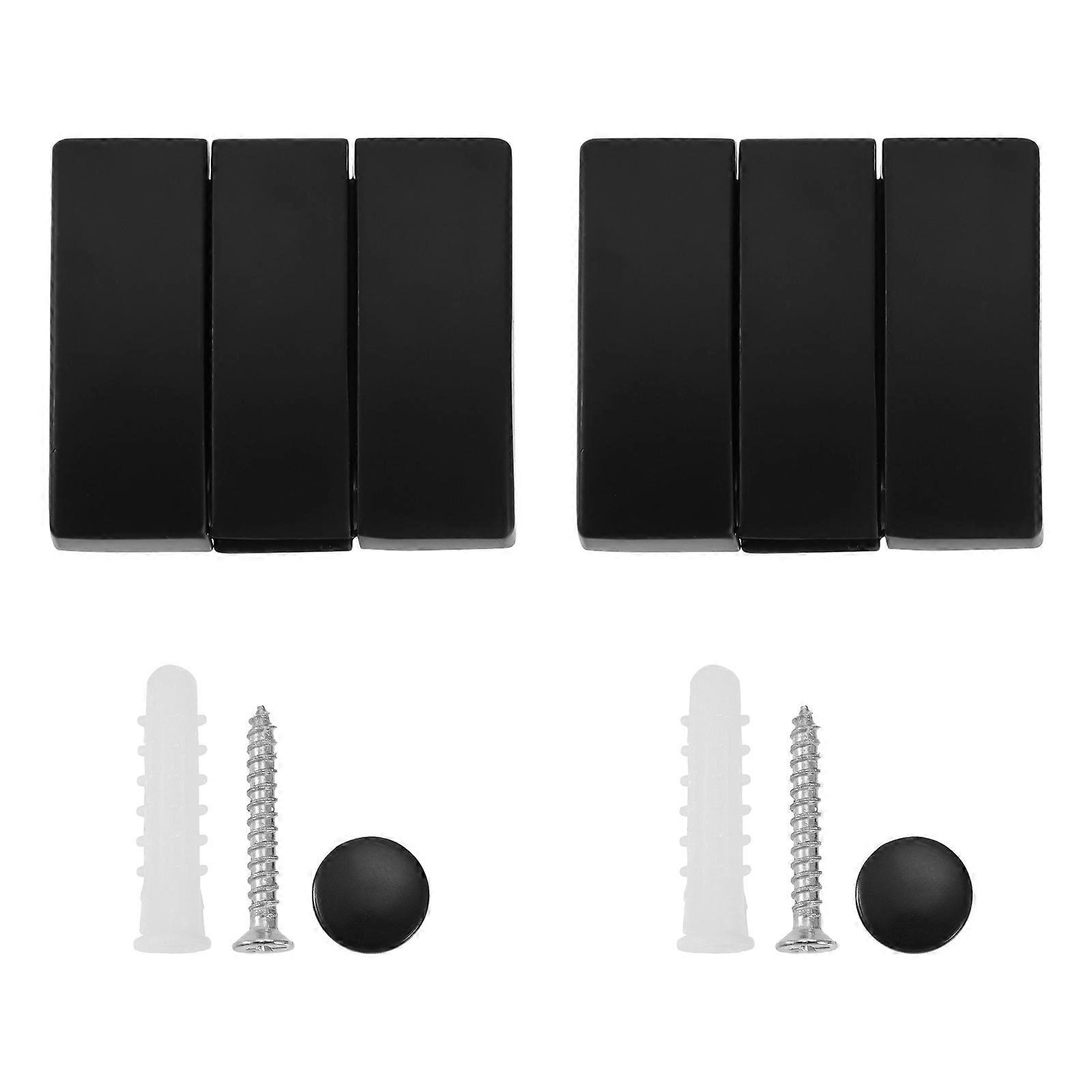 Creative Hooks 2Pcs Folding Coat Hangers Space Saving Hooks For Bathroom Modern Black Design