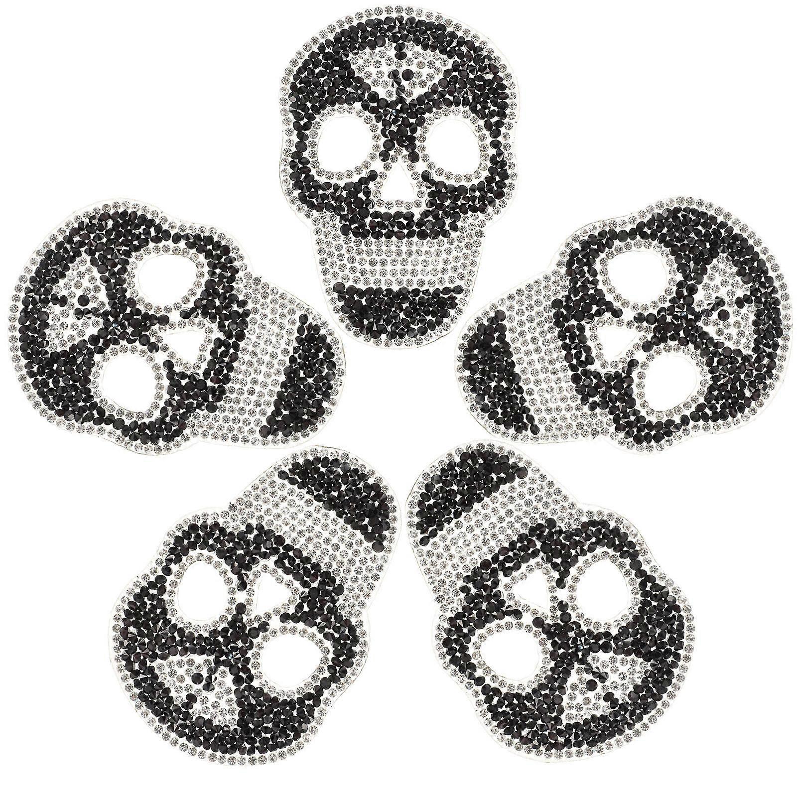 Skull Embroidered Patches for Back Sewing Multi-Function Use 20Pcs Black