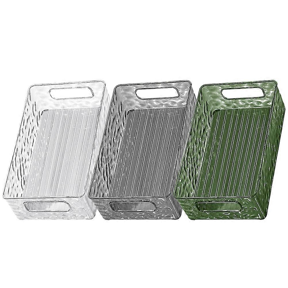 Makeup Organizer Bathroom Storage Tray with Handle for Kitchen Use 6Pcs