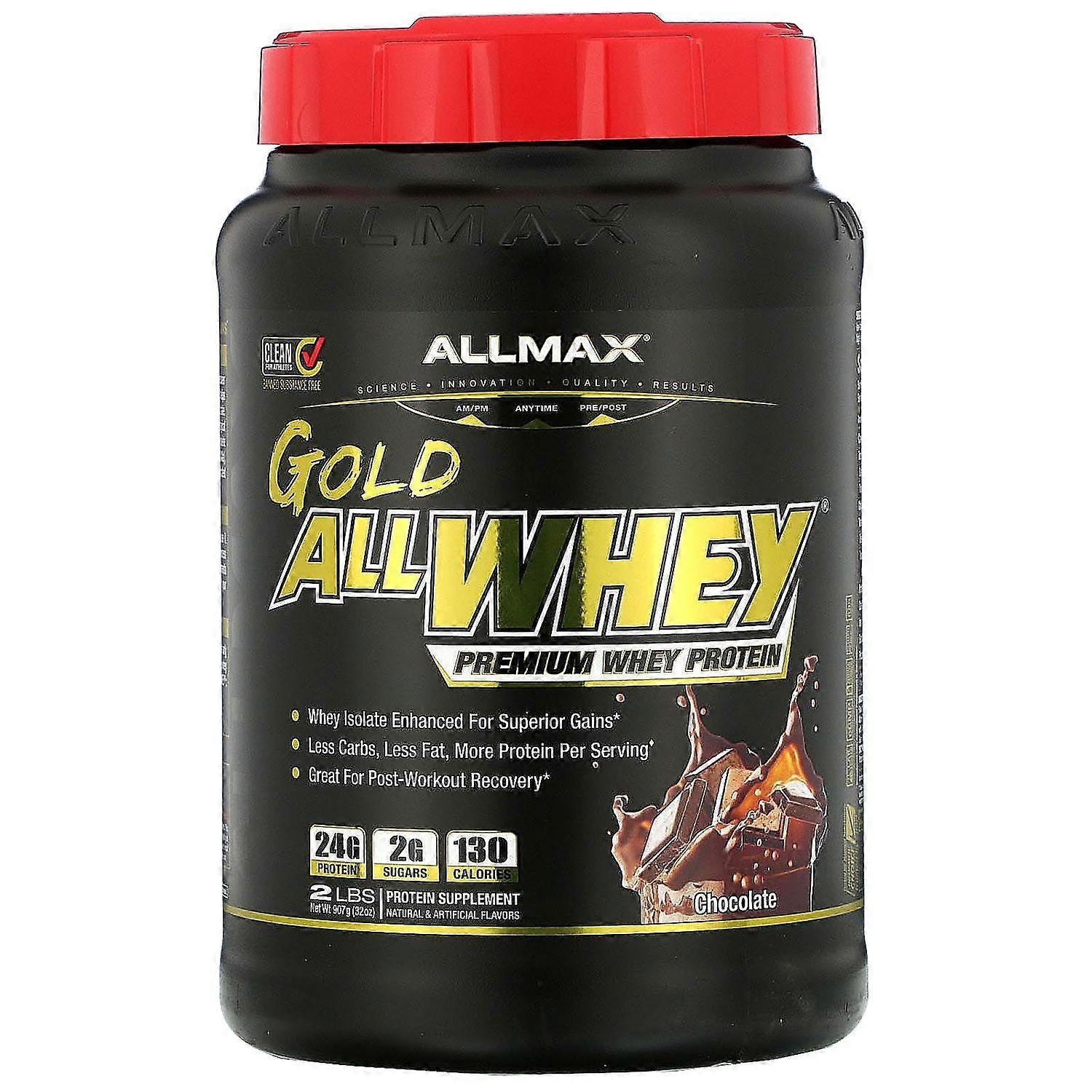 ALLMAX, Gold AllWhey, 100% Premium Whey Protein, Chocolate, 2 lbs (907 g)