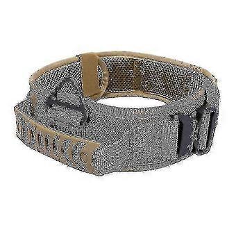 Large Tactical Dog Collar For Dog Training, Military Adjustable Nylon Dog Collar, Heavy Duty Metal Buckle With Handle