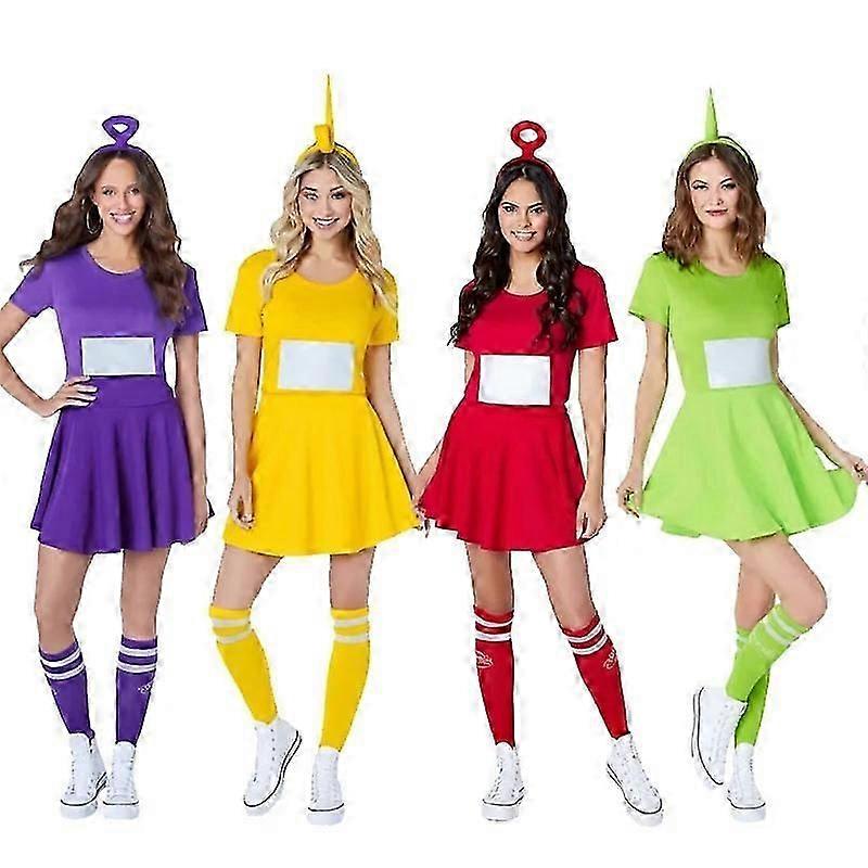 女性用 テレタビー コスチューム ティンキー ウィンキー ディプシー Laa-laa Po コスプレドレス パーティー 仮装-2025